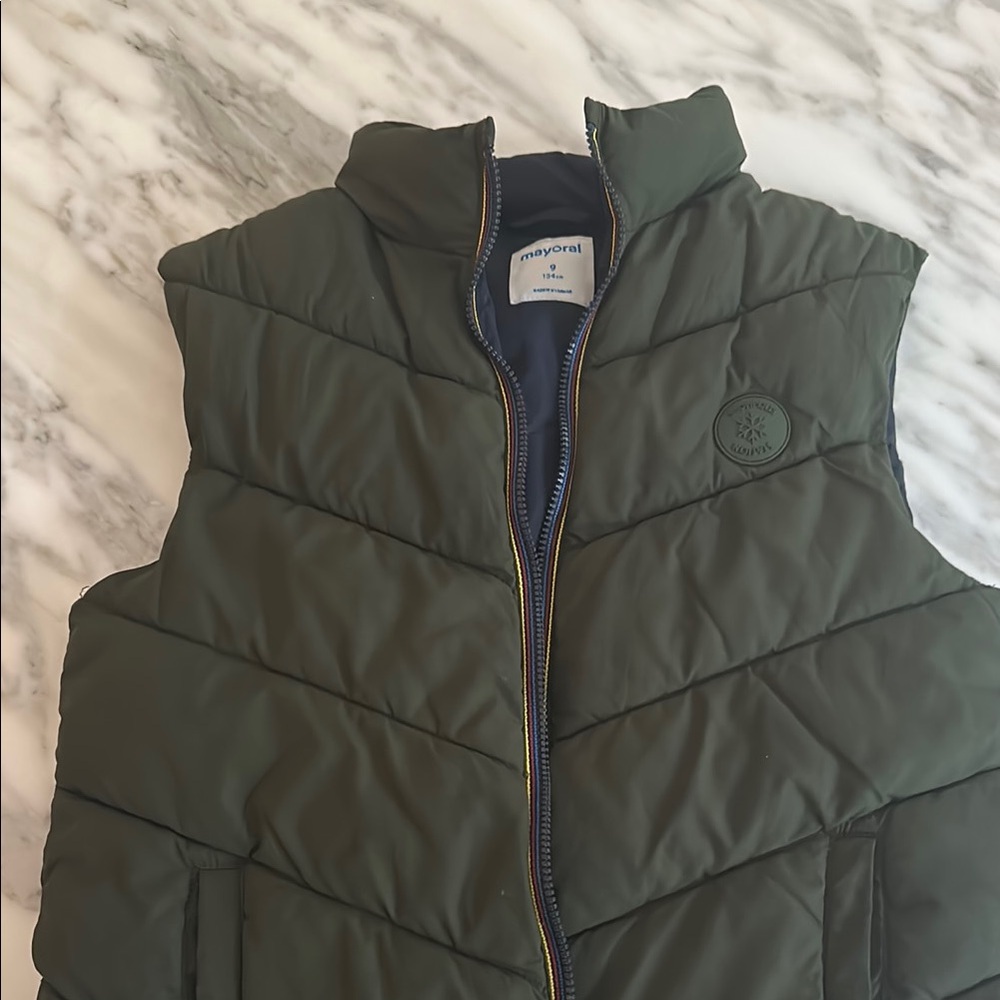 Mayoral Olive Quilted Vest